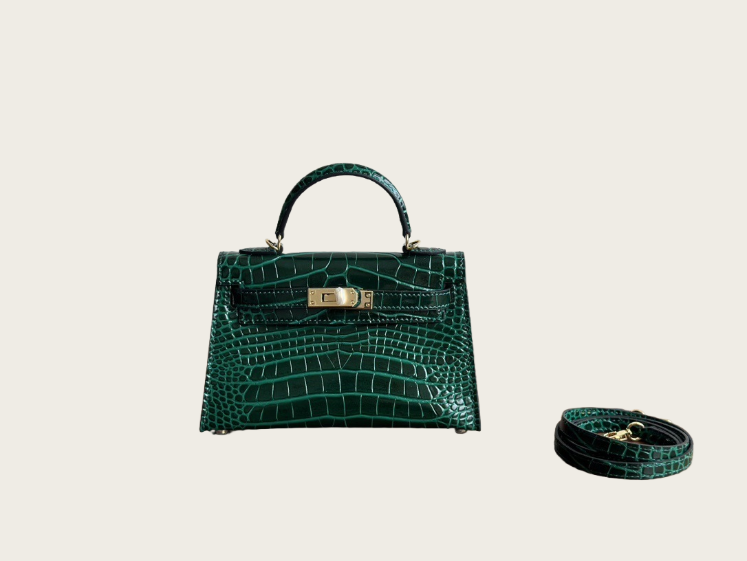 Bolso Cúpula Piel de Cocodrilo