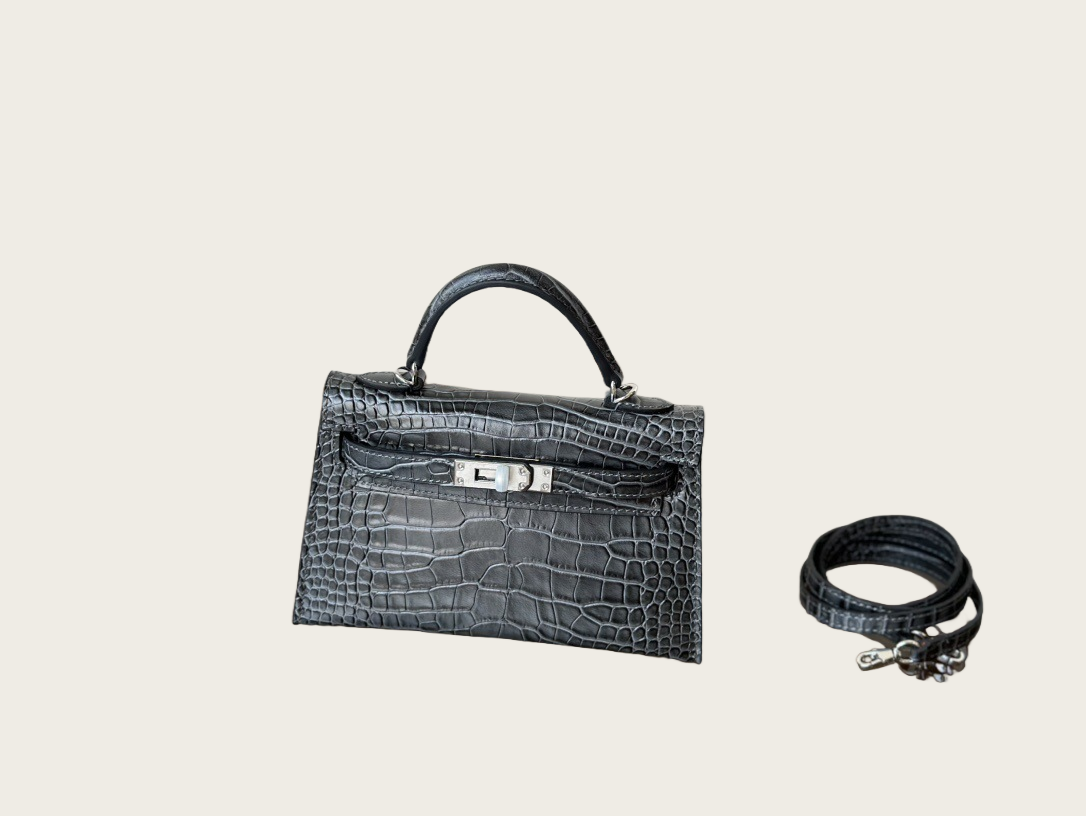 Bolso Cúpula Piel de Cocodrilo - Imagen 9